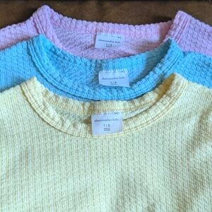 Girls Abercrombie Kids Textured Short Sleeve Tees - Size 7/8 - (Bundle of 3)